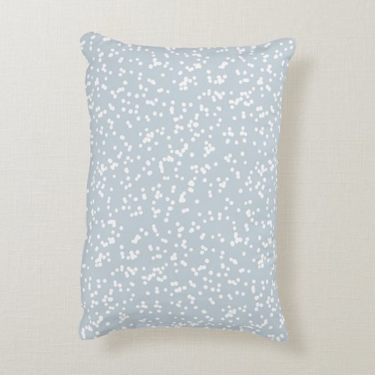 Ditsy Dots Pattern - White on Dusty Blue アクセントクッション (裏面(縦))