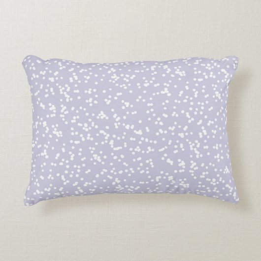 Ditsy Dots Pattern - White on Dusty Purple アクセントクッション (正面)