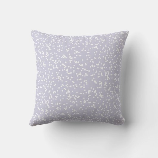 Ditsy Dots Pattern - White on Dusty Purple クッション (裏面)