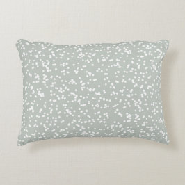 Ditsy Dots Pattern - White on Gray Green アクセントクッション