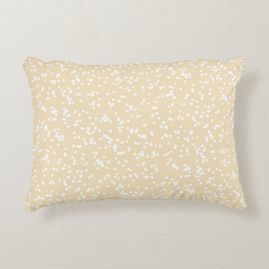 Ditsy Dots Pattern - White on Pale Yellow アクセントクッション (正面)