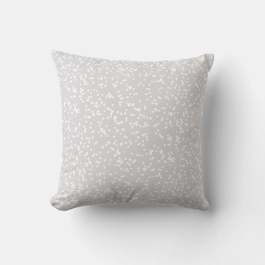 Ditsy Dots Pattern - White on Silver-Gray クッション (正面)
