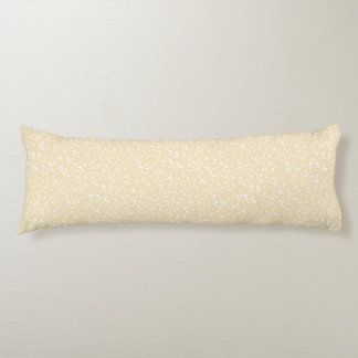 Ditsy Dots Pattern - White on Soft Yellow ボディピロー