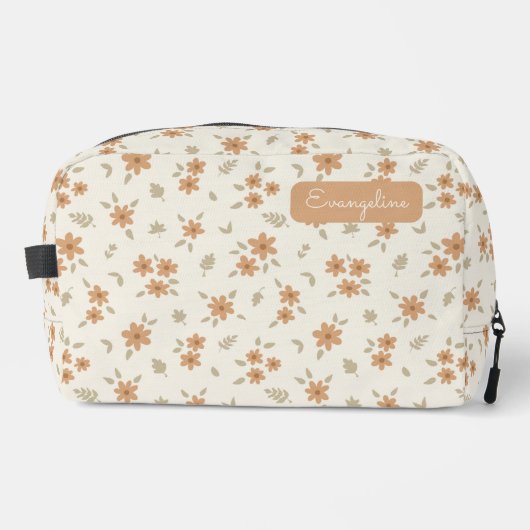 Ditsy Floral Boho Wildflower Neutral Name Beige ドップキット (正面)