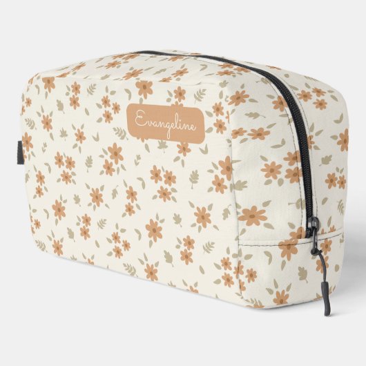 Ditsy Floral Boho Wildflower Neutral Name Beige ドップキット (右コーナー)