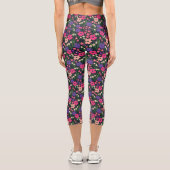 Ditsy Floral High Waisted Yoga Running Pilates カプリレギンス (裏面)