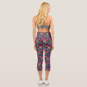 Ditsy Floral High Waisted Yoga Running Pilates カプリレギンス (裏面)
