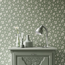 Ditsy Floral Muted Neutral Cottagecore Sage Green 壁紙