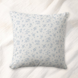 Ditsy Floral Pattern Coastal Cottage Blue White クッション