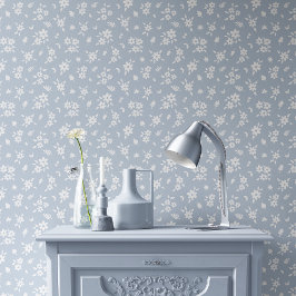 Ditsy Floral Pattern Coastal Cottagecore Pale Blue 壁紙