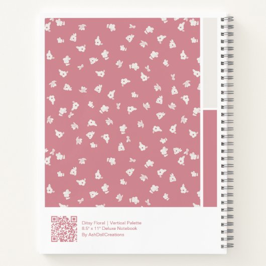 Ditsy Floral Vertical Palette Notebook ノートブック (裏面)