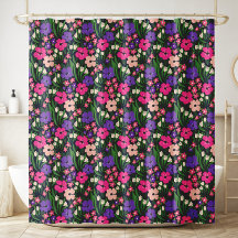 Ditsy Floral Wildflowers Shower Curtain