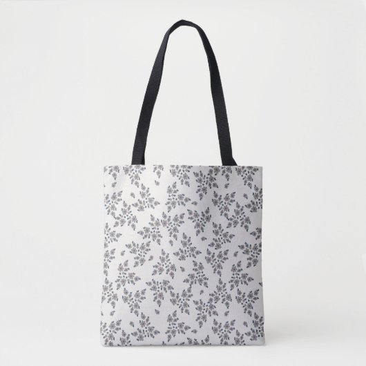 Ditsy Florals in Grey トートバッグ (正面)
