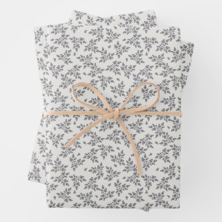 Ditsy Florals in Grey ラッピングペーパーシート