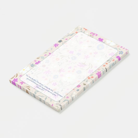Ditsy Flowers Pattern Hand-illustrated Scripture ポストイット (アングル)