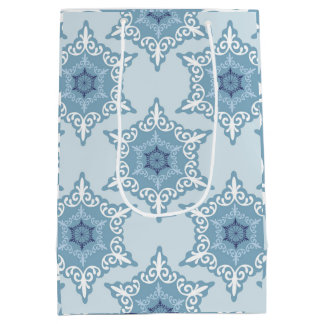 Ditsy Snowflake pattern backgrounds textures ミディアムペーパーバッグ