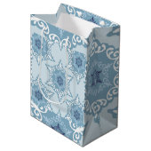 Ditsy Snowflake pattern backgrounds textures ミディアムペーパーバッグ (正面アングル)