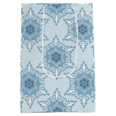 Ditsy Snowflake pattern backgrounds textures ミディアムペーパーバッグ (裏面)