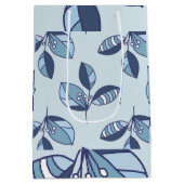 Ditsy Snowflake pattern backgrounds textures ミディアムペーパーバッグ (裏面)