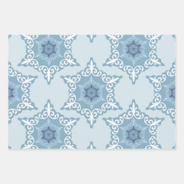 Ditsy Snowflake pattern backgrounds textures ラッピングペーパーシート