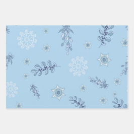 Ditsy Snowflake pattern backgrounds textures ラッピングペーパーシート