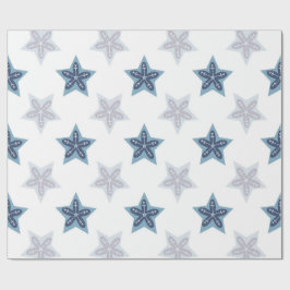 Ditsy Snowflake pattern backgrounds textures ラッピングペーパー