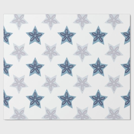 Ditsy Snowflake pattern backgrounds textures ラッピングペーパー (フラット)