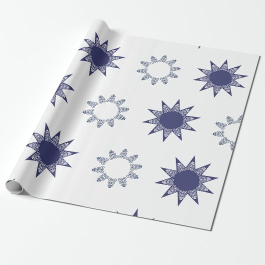 Ditsy Snowflake pattern backgrounds textures ラッピングペーパー (アンロールド)