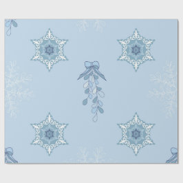 Ditsy Snowflake pattern backgrounds textures ラッピングペーパー