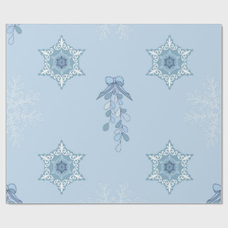 Ditsy Snowflake pattern backgrounds textures ラッピングペーパー