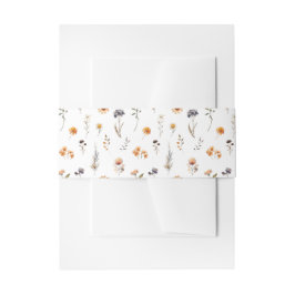 Ditsy Sunflowers & Wildflowers Fall Wedding 招待状ベリーバンド