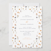 Ditsy Sunflowers & Wildflowers Fall Wedding 招待状 (正面)
