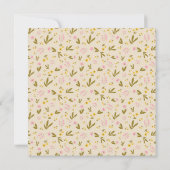 Ditsy+Wildflower+Border+Pink+Yellow+カスタム名入り ノートカード (裏面)