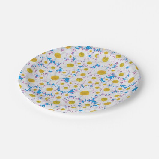 Ditzyデイジーオンブルーカスタム紙プレート ペーパープレート (アングル)