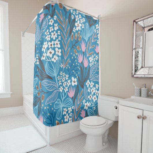 Ditzyフローラ:ヴィンテージ春デザイン。 シャワーカーテン (インサイチュ)