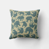 Ditzyペイズリーゾウonベージュピローまたはクッション クッション (裏面)