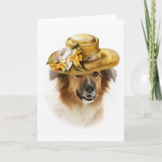 Ditzy Dogs~Original Notecard~Border Collie~Easter シーズンカード (正面)