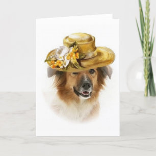 Ditzy Dogs~Original Notecard~Border Collie~Easter シーズンカード