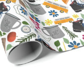 Ditzy Whimsical Hiking Pattern ラッピングペーパー (ロールコーナー)