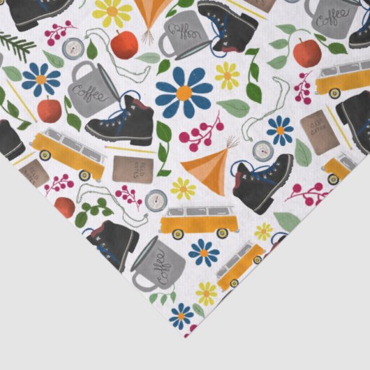 Ditzy Whimsical Hiking Pattern | Folk Art Outdoor 薄葉紙 (詳細)