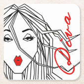 Divaの拡張 スクエアペーパーコースター (正面)