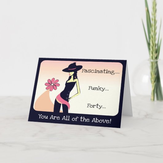 Divaの魅力的な40歳ファンキーの誕生日カード カード (正面)