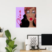 Divaは4文字の単語 ポスター (ホームオフィス)