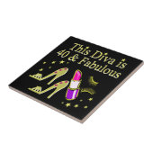 DIVAは40であり、素晴らしい金ゴールドハイヒールデザイン タイル (側面)