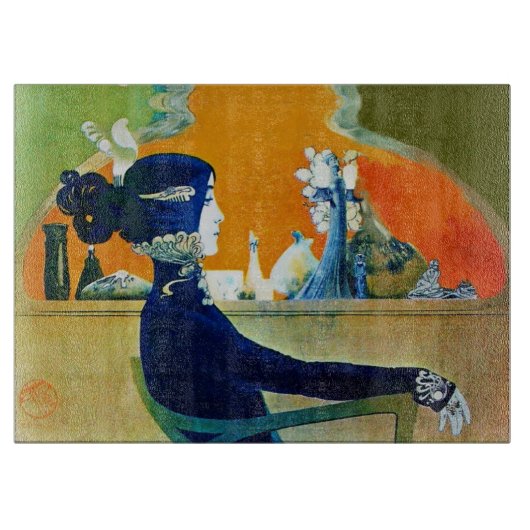 DIVAインブルーアールヌーボー美しいファッションカットボー カッティングボード (正面)