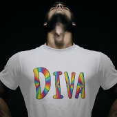 DIVAキャンピーファブアフルLGBTQゲイプライドレインボーカラー Tシャツ