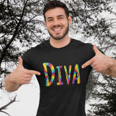 DIVAキャンピーファブアフルLGBTQゲイプライドレインボーカラー Tシャツ