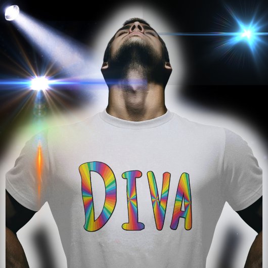 DIVAキャンピーファブアフルLGBTQゲイプライドレインボーカラー Tシャツ