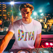 DIVAキャンピーファブアフルLGBTQゲイプライドレインボーカラー Tシャツ