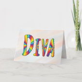 DIVAゲイプライドレインボーフラッグ素晴らしいLGBT LGBTQ カード (正面)